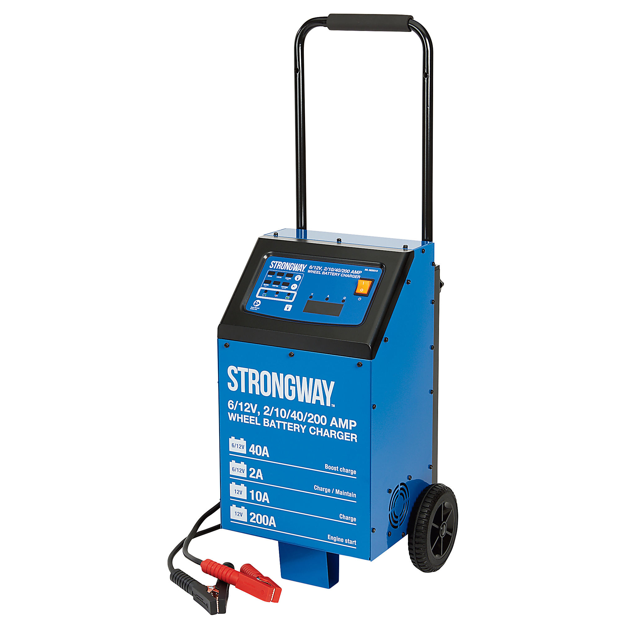 Strongway Large Current Wheel Charger, 200A Engine Boost, 120 Volts Max., 40 Amps